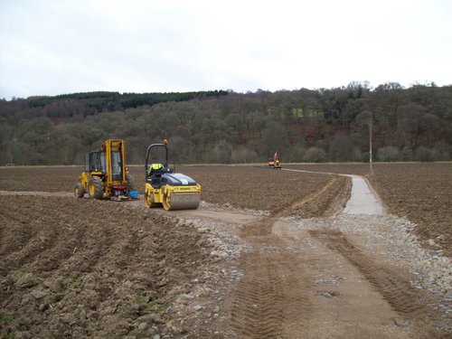First stages of trackbed construction. Lets go that way......